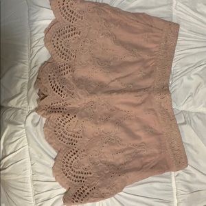 Light Pink Lace Shorts